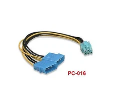 8" PCI Express 6-Pin to Dual 4-Pin Molex Male, PC-016M