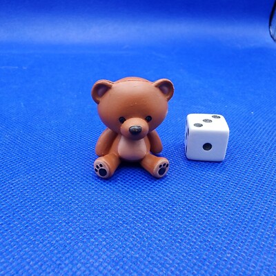 Teddy Bear Miniature Solid PVC approx 1  Brown Unbranded Figure Pawprints feet