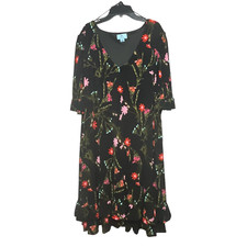 Cece Women's Pretty Floral Ruffle Dress Size 3X Plus 