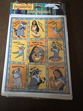 Vintage Hallmark Disney Pocahontas Stickers Full 4 Sheets Sealed Meeko Flit NOS