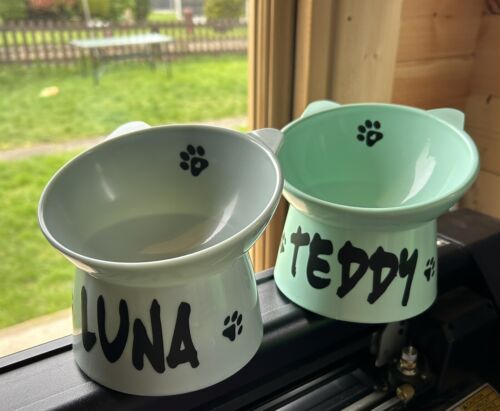 New Raised Cat/Dog Feeding Bowl! Personalised Ideal To Aid Pet Feeding. - Picture 2 of 10