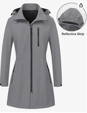 CREATMO US Women's Lightweight Waterproof Long Softshell Tactical Jacket Fleece