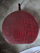 antique red hat box with zipper