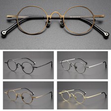 Retro Small Round Metal Eyeglasses Frame Vintage Spectacles Clear Lens
