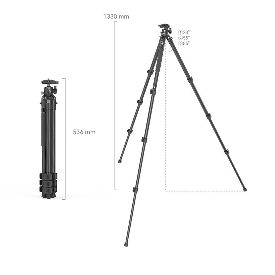 SmallRig Carbon Fiber Tripod (Arca-Swiss) AP-10 with flip locks, Max Load 12kg - Image 3 of 4