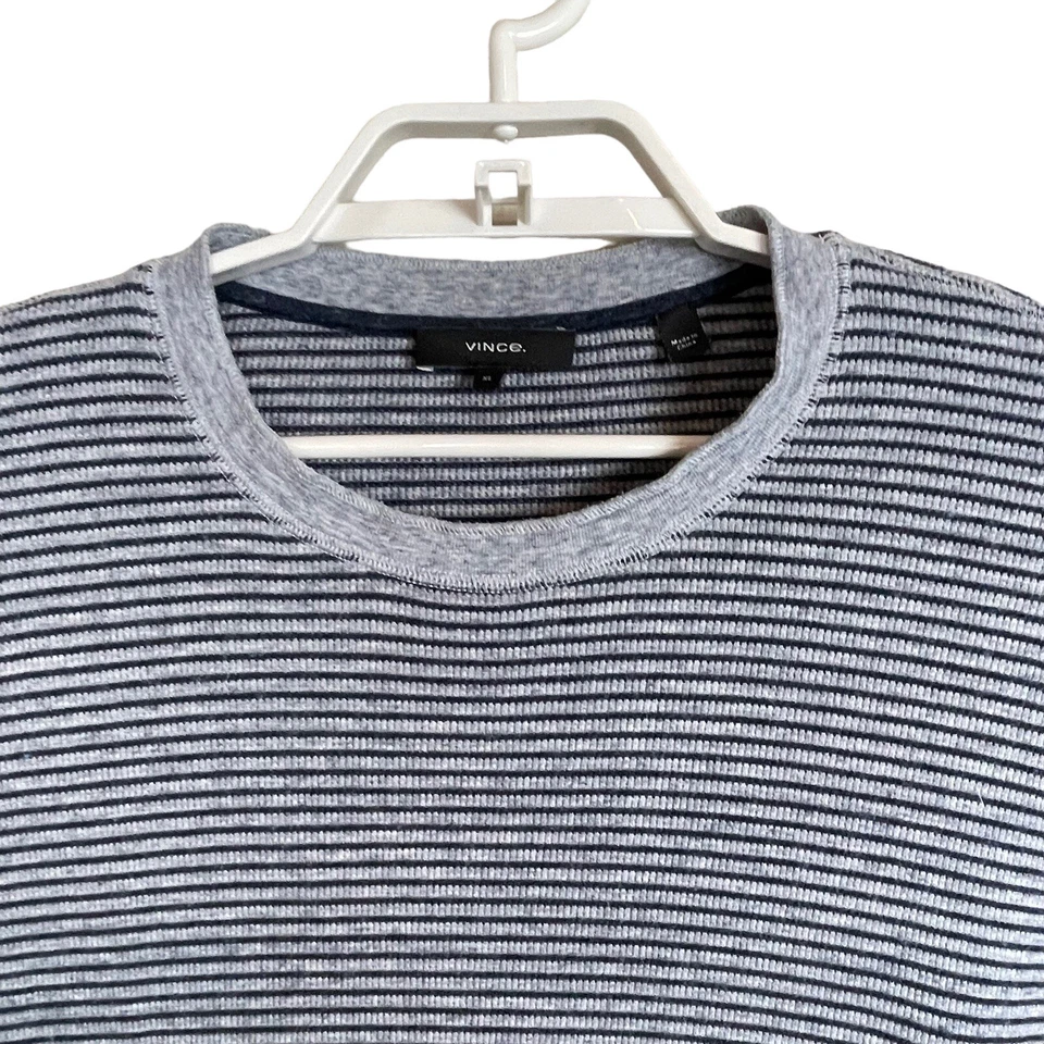 Camisa de hombre Vince térmica capa base manga larga gris azul rayas talla XL Foto 2 de 4