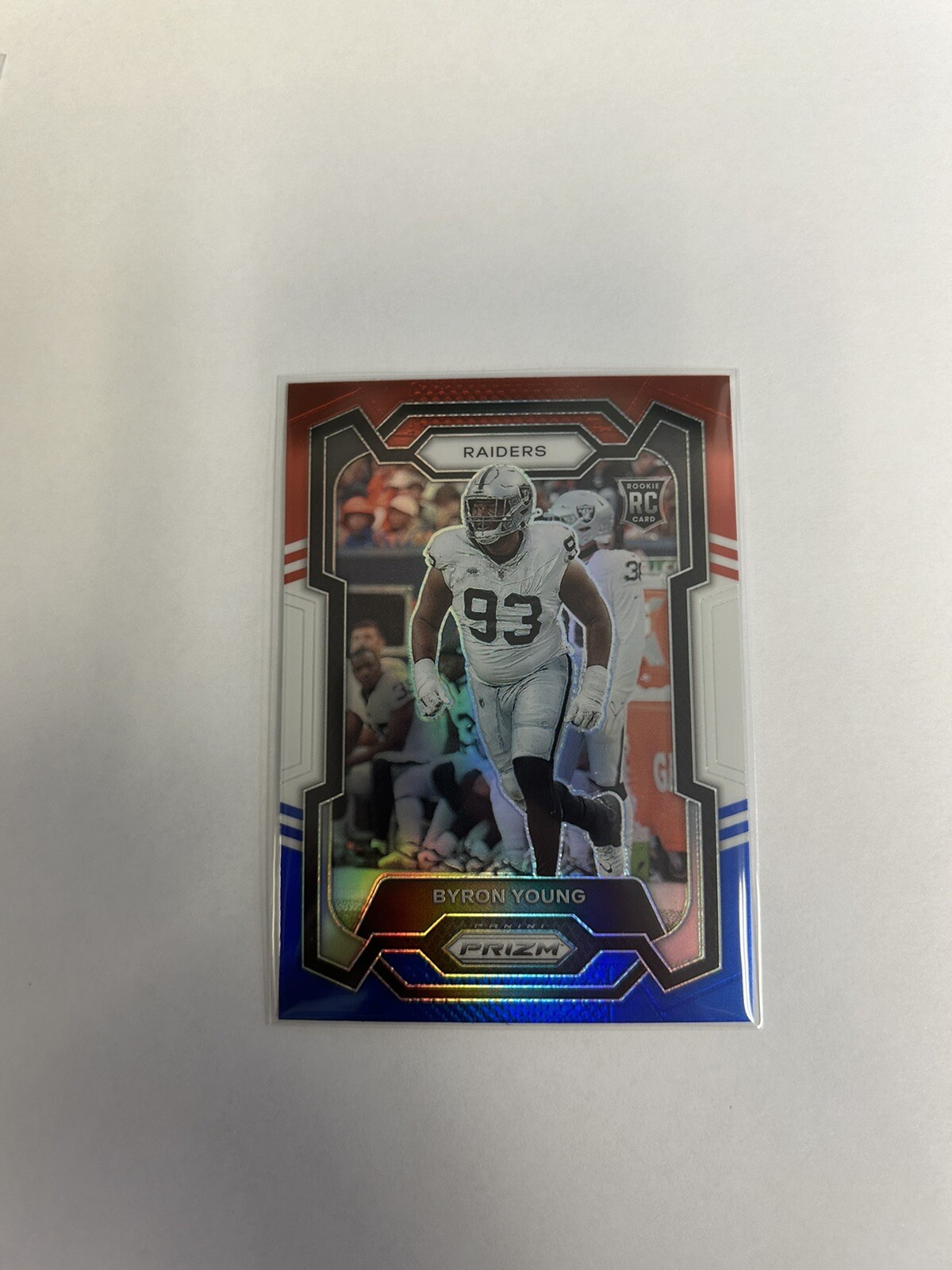2023 Panini Prizm Red White Blue Byron Young RC Las Vegas Raiders #355