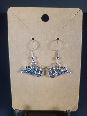 Steam Engine Earrings - 925 Fish Hooks | eBay