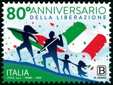ITALIA :  80° della Liberazione dai nazi-fascisti- 1 val. MNH**  24.04.2025