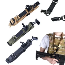 Tactical One Single or Two Point Sling Strap Bungee Rifle Gun Sling Adjustable
