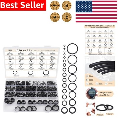 1050 PCS Metric O Ring Kit - 21 Sizes of Heat and Oil Resistant Nitrile Rubber