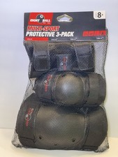 Protective 3-Pack Knee Wrist Elbow Pads Multi Sport Black Eight Ball 8 NEW