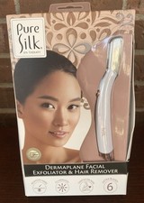 Pure Silk Spa Therapy Dermaplane Facial Exfoliator  Hair Remover-Box Dented