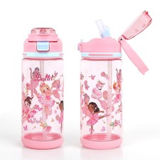 Durable 20oz Kids Water Bottle LeakProof, Straw Handle, Safe for School 