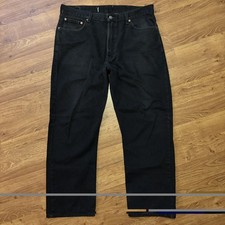 Vintage Levis Jeans 505 38x30 Black Regular Fit Straight Leg Mens Y2K Fade