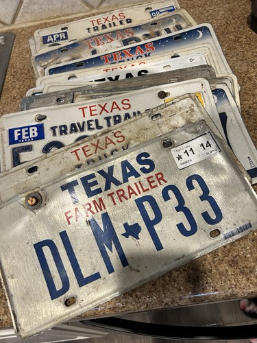 Lot Of 20 Texas Red White Blue Lone star State License Plates Travel Trailer