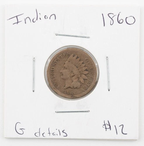 1860 Indian Head Cent 1c US Good Round Bust - 889b