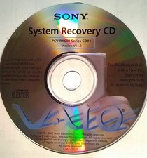 Sony PCV-RX600 Series Windows XP  Drivers Recovery CD Set
