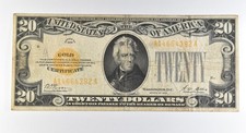1928 $20 Gold Certificate Yellow Seal a8240