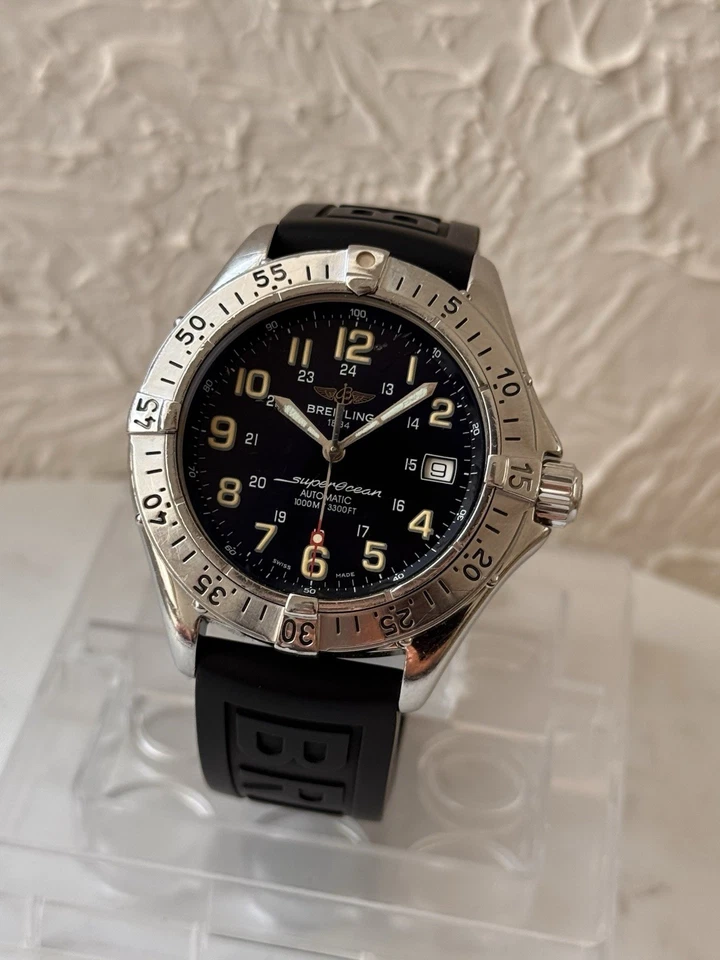 Vintage BREITLING COLT SUPEROCEAN 1000M Diver Automatic Wristwatch 1990’s A17040 - Image 3 of 4
