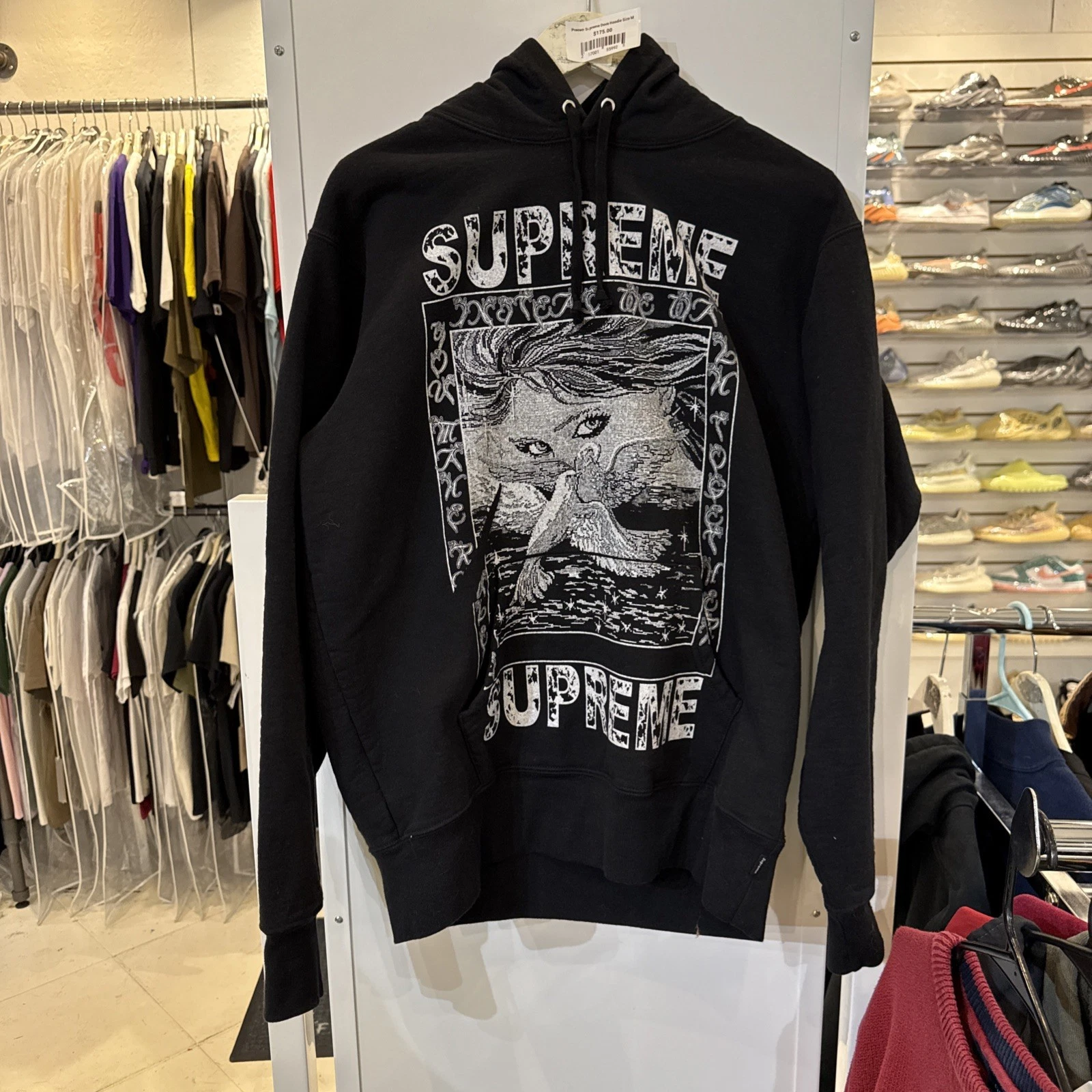 Sweat à capuche noir Supreme Doves taille M FW19 100% authentique