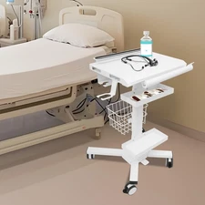 Height Adjustable Medical Laptop Workstation Cart Multi-Functional Medical Cart
