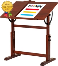 Vintage Wooden Drafting Table 35.5 X 23.5 Artist Drawing Table with Adjustable