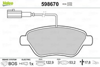 Valeo 598670 Bremsbelagsatz, Scheibenbremse FüR Abarth Alfa Romeo CitroËN