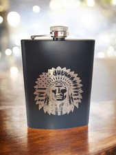 Native American Chief 8 oz. Stainless Steel H...