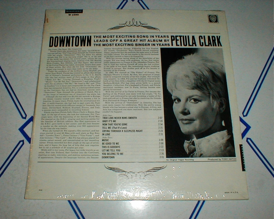 PETULA CLARK original 1965 "Downtown" LP MONO SEALED VG++ - Image 3 of 3