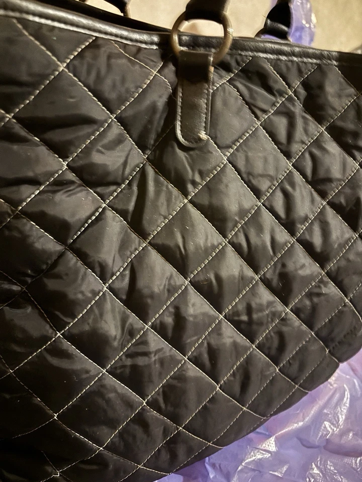 Bolso de Mano Acolchado Azul Marino Antiguo Foto 2 de 4