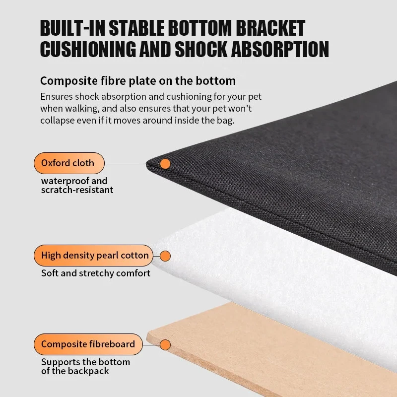 Haustier Brustrucksack Tragetasche Nylon atmungsaktiv Outdoor Katzen Hunden - Bild 3 von 4