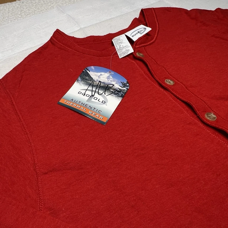 NUEVO NUEVO CON ETIQUETAS Traje Unión Rojo Doble Plegable Talla Mediana Ropa Interior Capa Base Térmica Foto 2 de 4