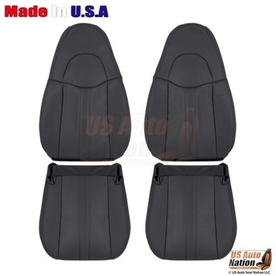 1996-2002 Fits Chevy Express Leatherette Front Replacement Covers Very Dk Pewter
