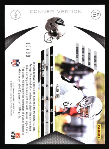 2013 Panini Momentum #117 Conner Vernon /99 - Picture 2 of 2