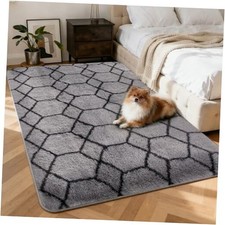 4x6 FTSoft Rug for Living Room, Geometric Shag Soft Area Rug, Classic Rug Anti