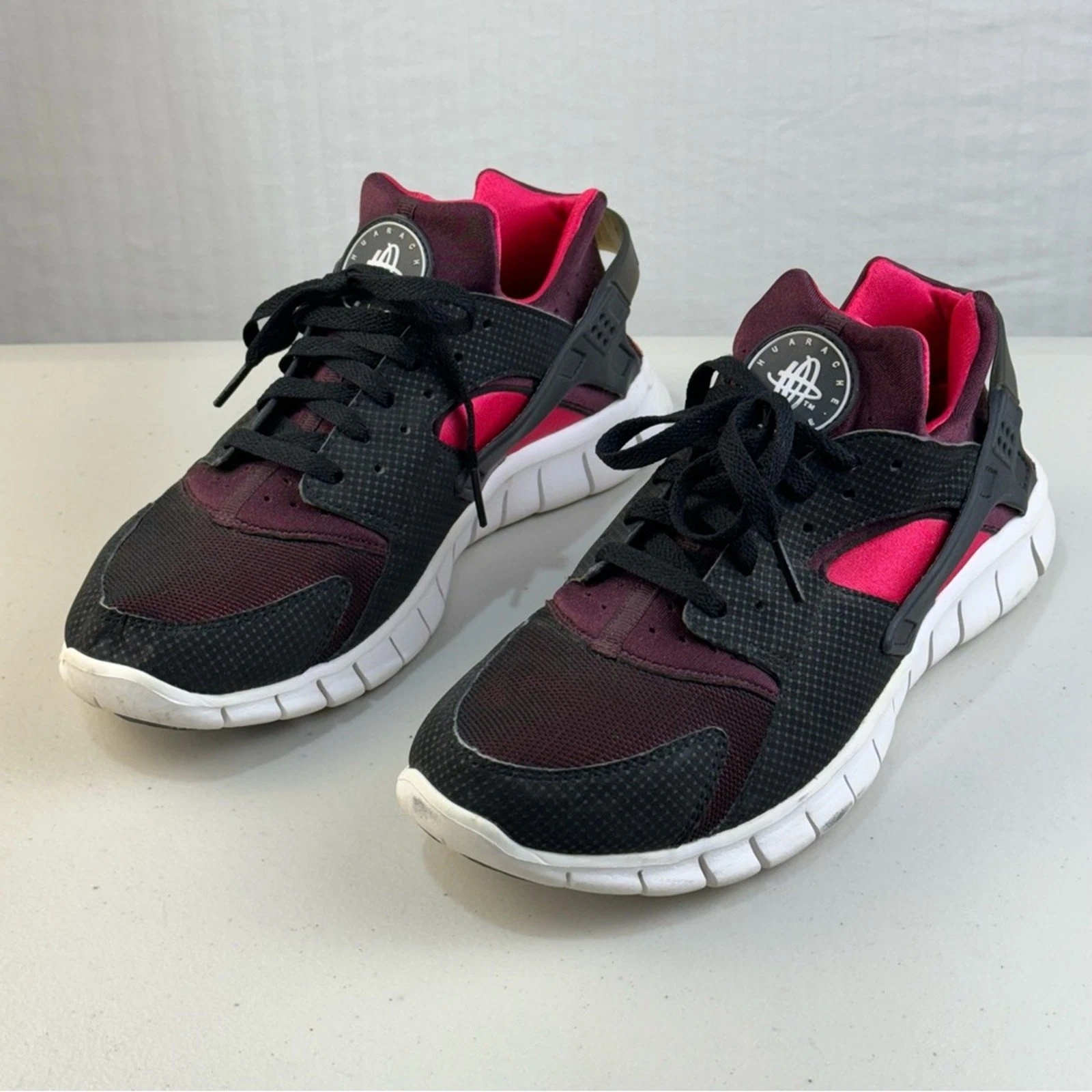 Nike Air Huarache Free Run "Bred" Sneakers Mogano Nero Uomo Taglia 9 EUR 42 5