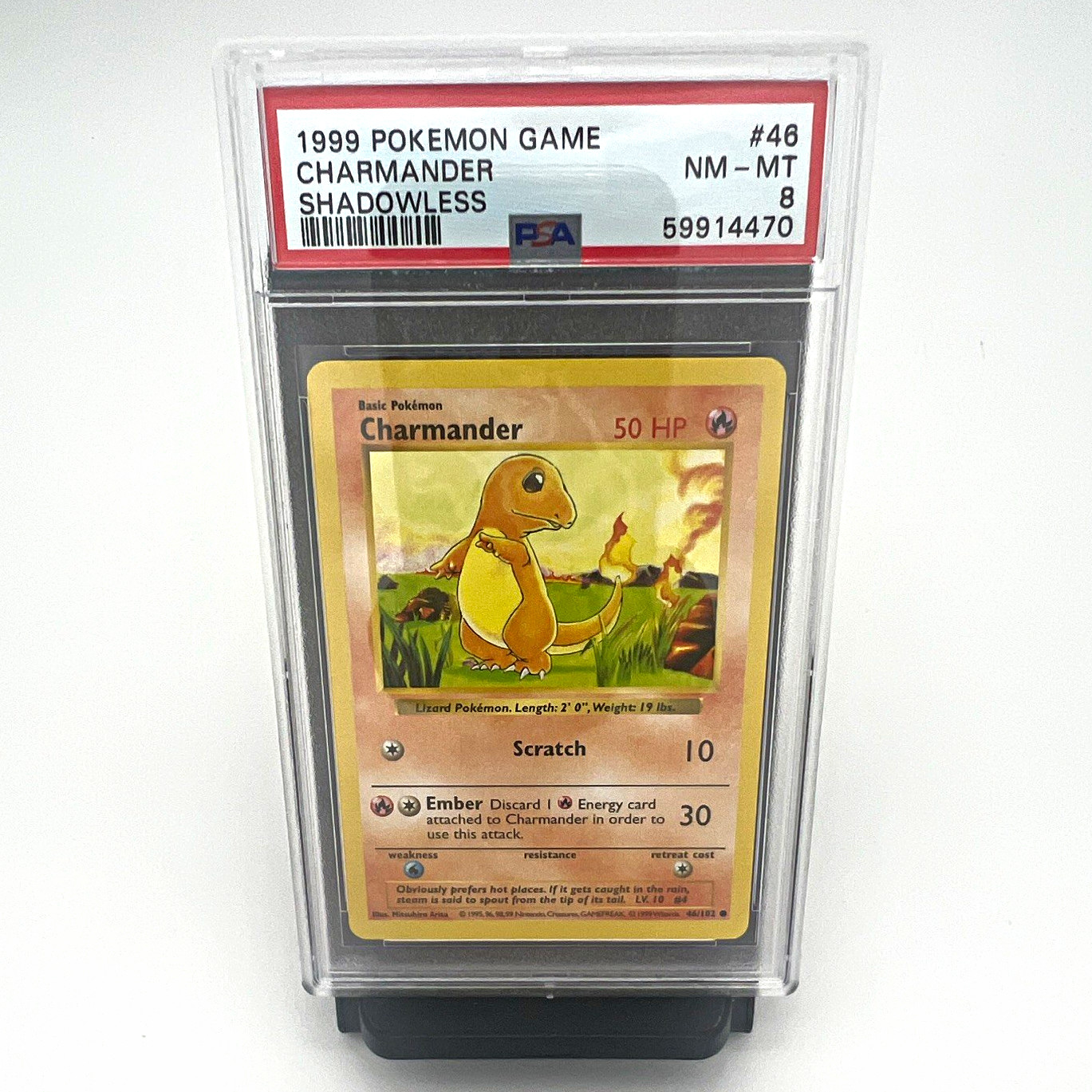 The Pokémon Company 1999 Pokemon TCG Base Set Shadowless Charmander 46/102 PSA 8