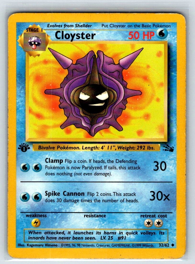 Cloyster 32/62 Fossil 1st Edition MP | eBay