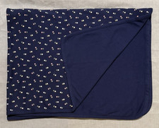 GYMBOREE VTG 1998  Spring Aboard  VHTF Baby Blanket Navy Blue Floral Print NWT 