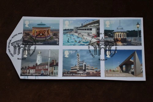 GB 2014 Seaside Architecture, Stamps On Piece, Used, ex FDC