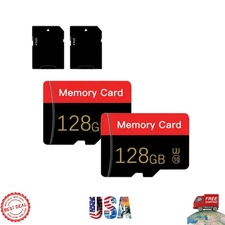 Dual 128GB TransFlash Cards with Adapters - Perfect for Cameras & Drones
