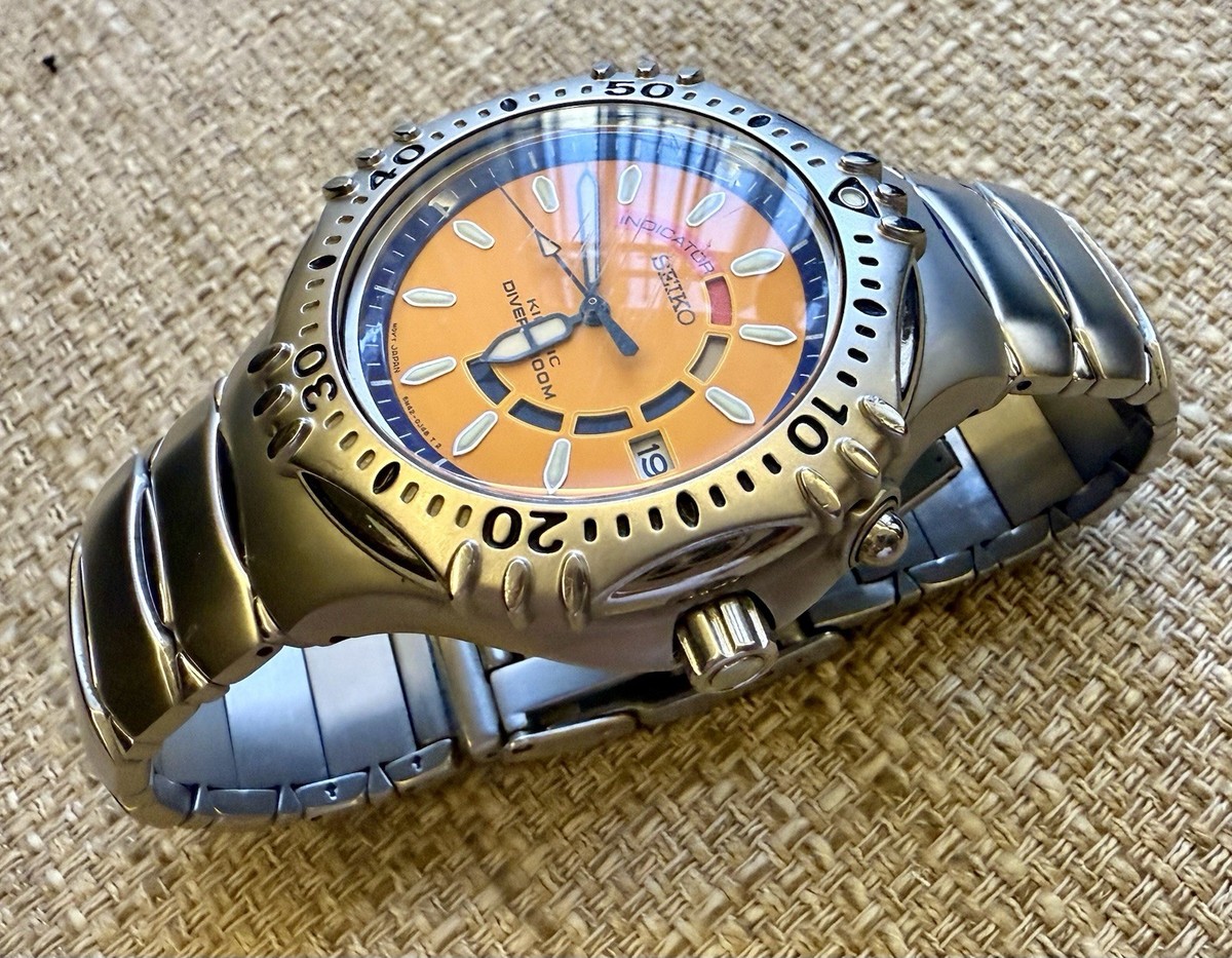 💥 Seiko Kinetic Diver 200M “Orange Bullet” – Bold Dial – Fully