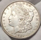 1921 D Morgan Silver Dollar, 90% Silver US Coin, Morg-2141D