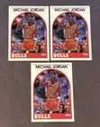 1989-90 NBA Hoops Michael Jordan 3 Card Lot #200 - NM-MT- Chicago Bulls Centered