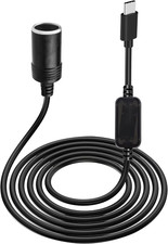 USB C to 12V Cigarette Lighter Adapter - 6.5Ft USB C Male to 12V Car Socket Fema
