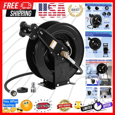#ad #ad High Pressure Washer Hose Reel for Water Air Oil 3 8quot; X 50 FT Steel Dual Arm... $467.99