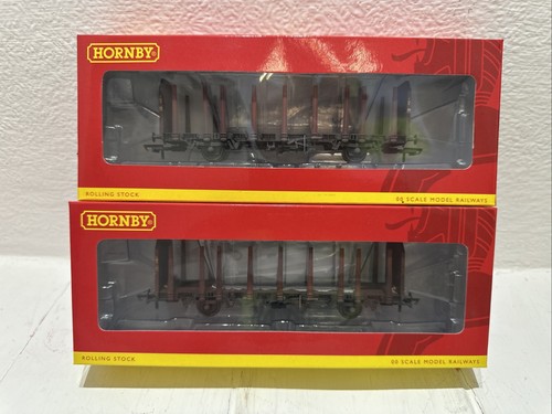 Hornby OTA Timber Wagon R 6467 & R6468 EWS Livery Weathered Boxed OO Gauge | Condition: Used