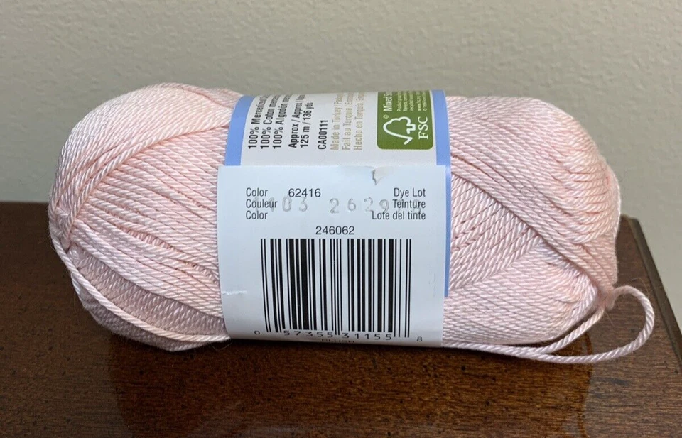 Nuevo hilo Patons Grace 100 % algodón mercerizado color rosa suave - rubor 62416 Foto 3 de 4