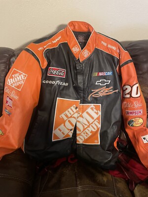 Tony Stewart Home Depot Nascar leather jacket | eBay